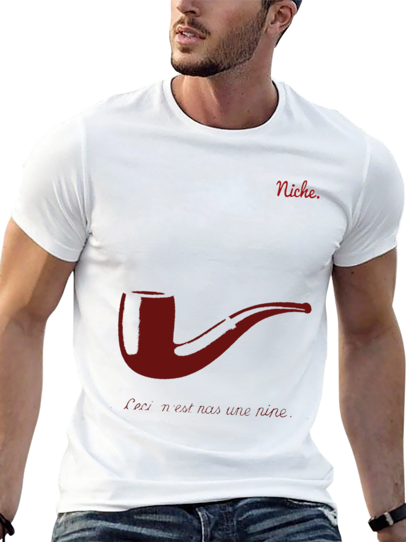 Niche T-Shirt - Pipe Design Mens Black Tee