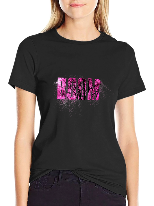 Stylish Black T-Shirt with Pink Tree Graphic