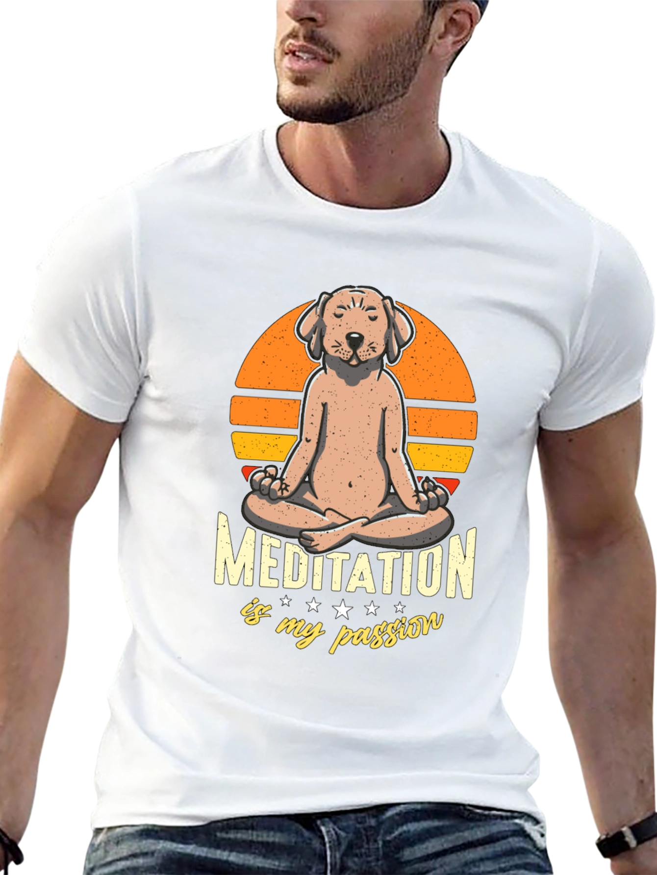 Meditating Dog T-Shirt - Find Your Zen
