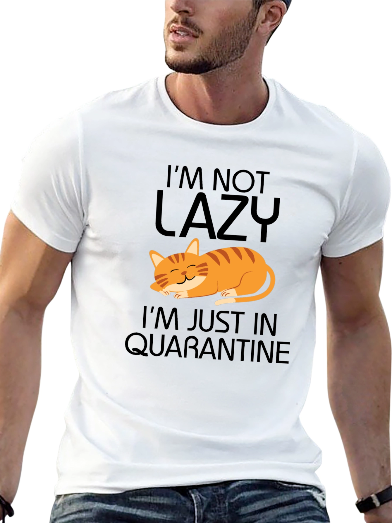 Im Not Lazy Cat Quarantine Graphic Tee