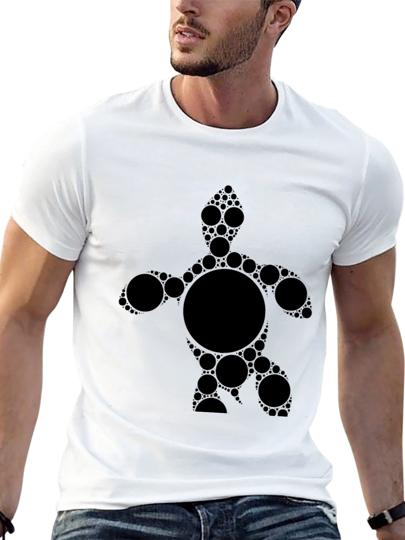 Abstract Turtle Graphic Tee - Mens Black T-Shirt