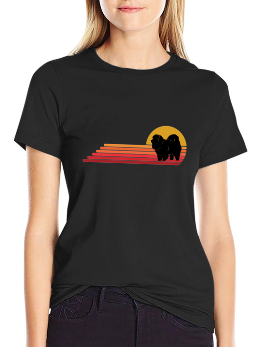 Retro Chow Chow T-Shirt - Sunset Dog Tee