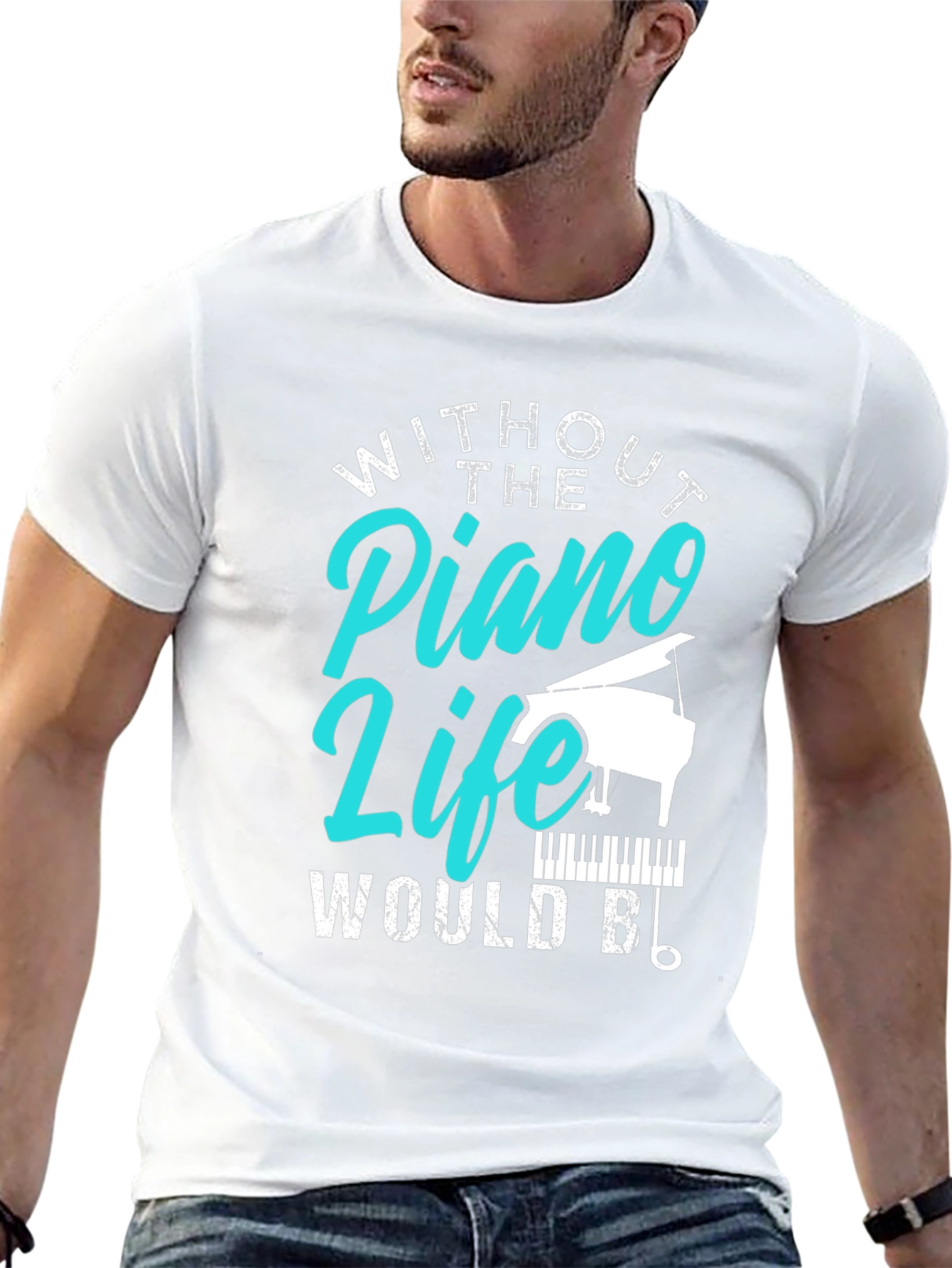 Piano Life Graphic Tee - Music Lover Shirt