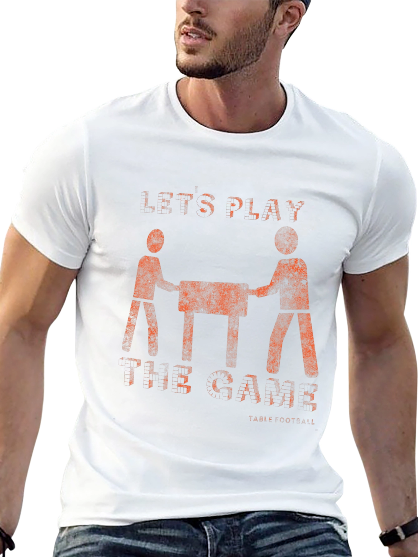 Lets Play Foosball T-Shirt - Distressed Graphic