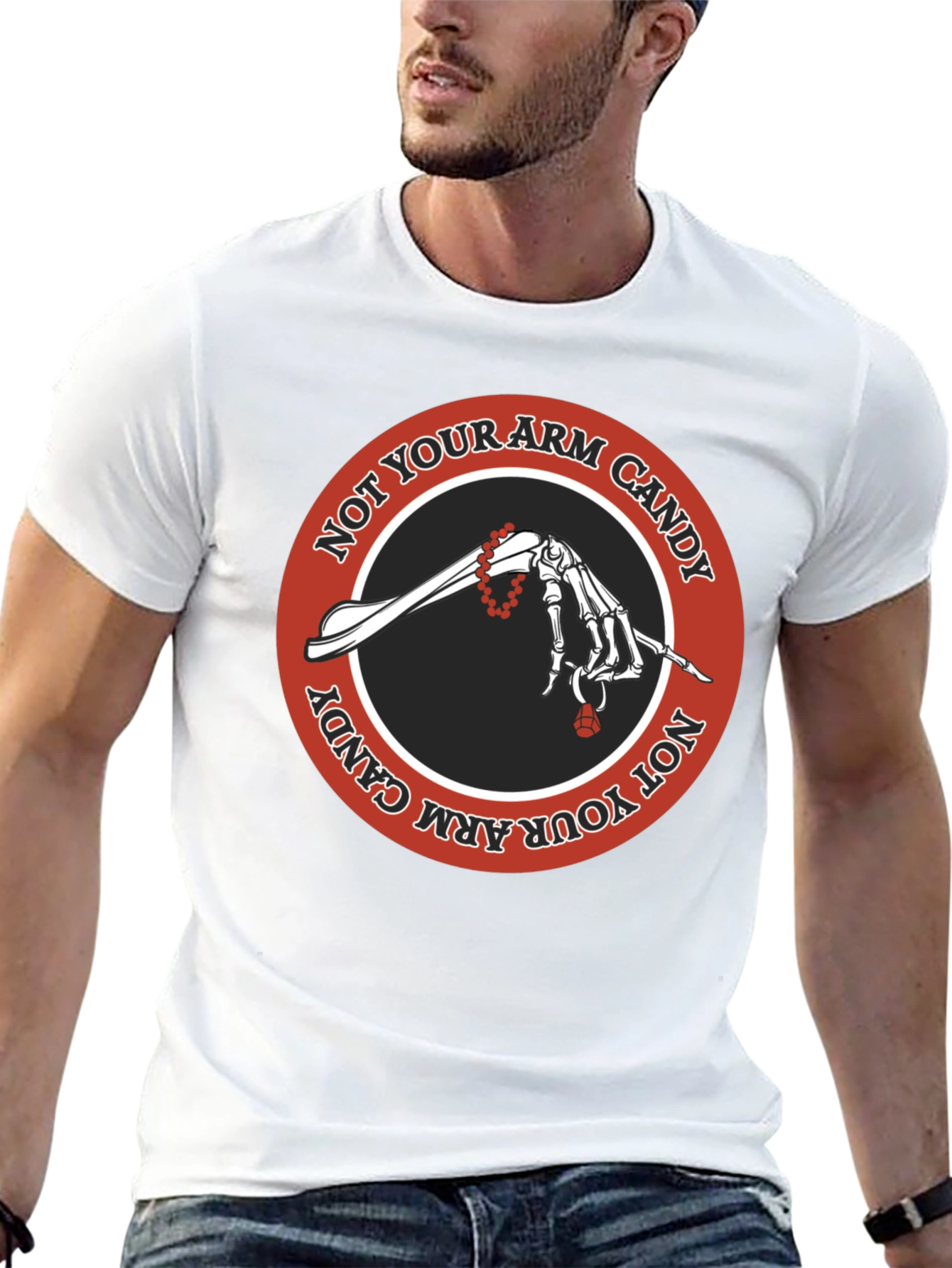 Not Your Arm Candy T-Shirt - Black Cotton Tee