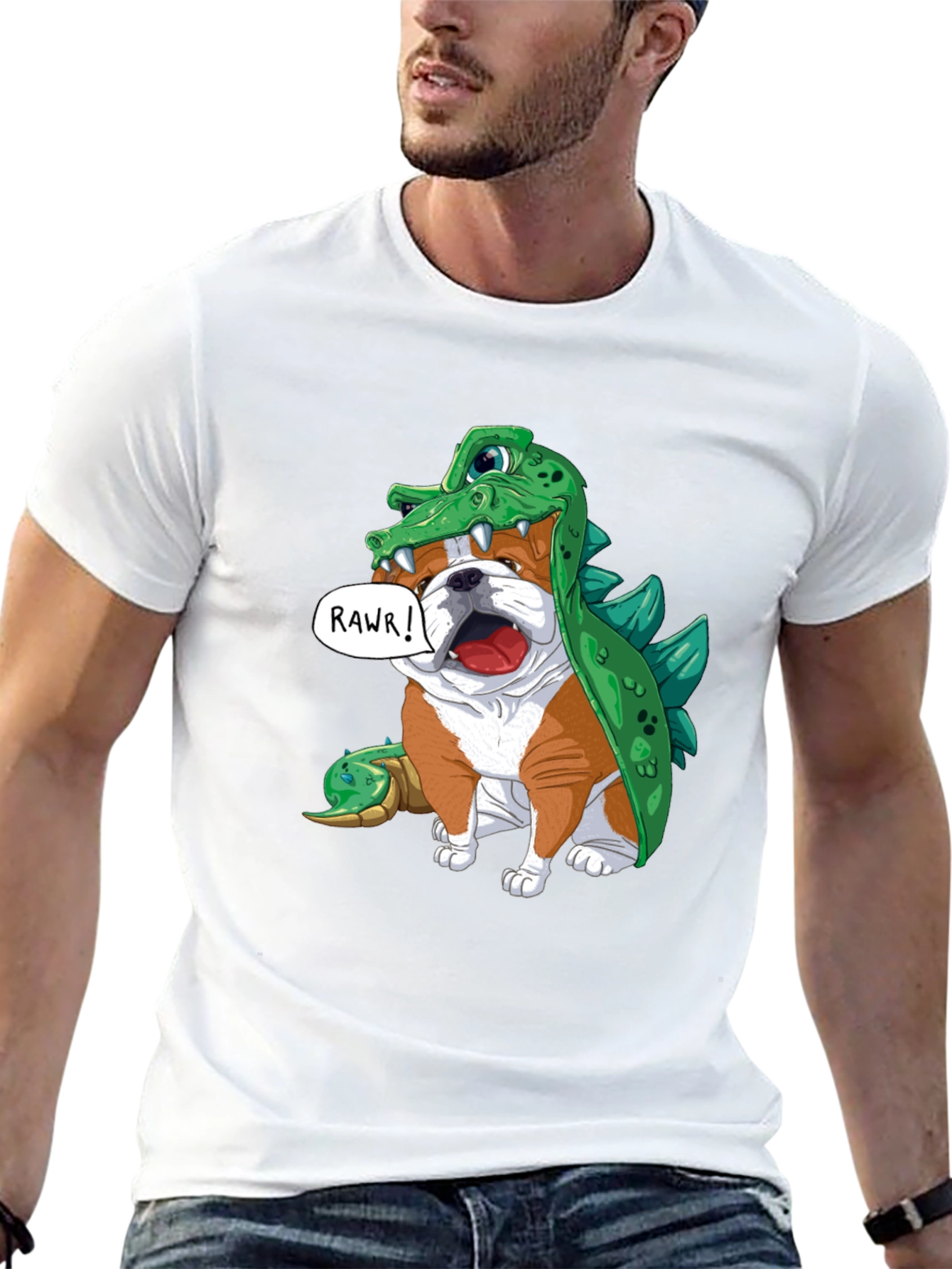 Bulldog in Crocodile Costume T-Shirt