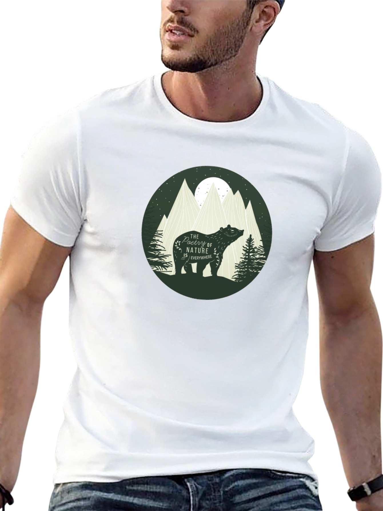 Nature Bear Graphic T-Shirt - Stylish Casual Tee