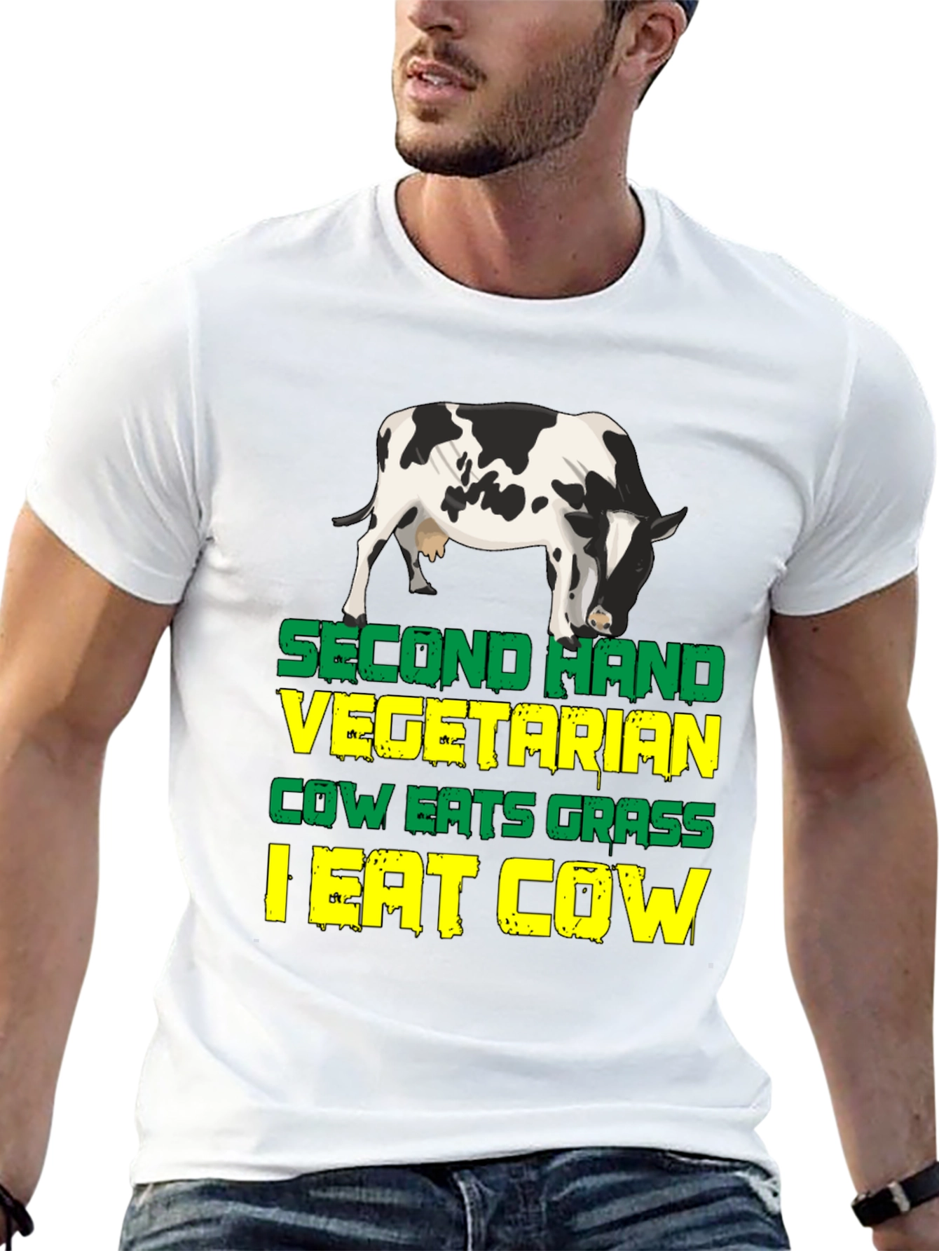 Second Hand Vegetarian Funny Graphic T-Shirt