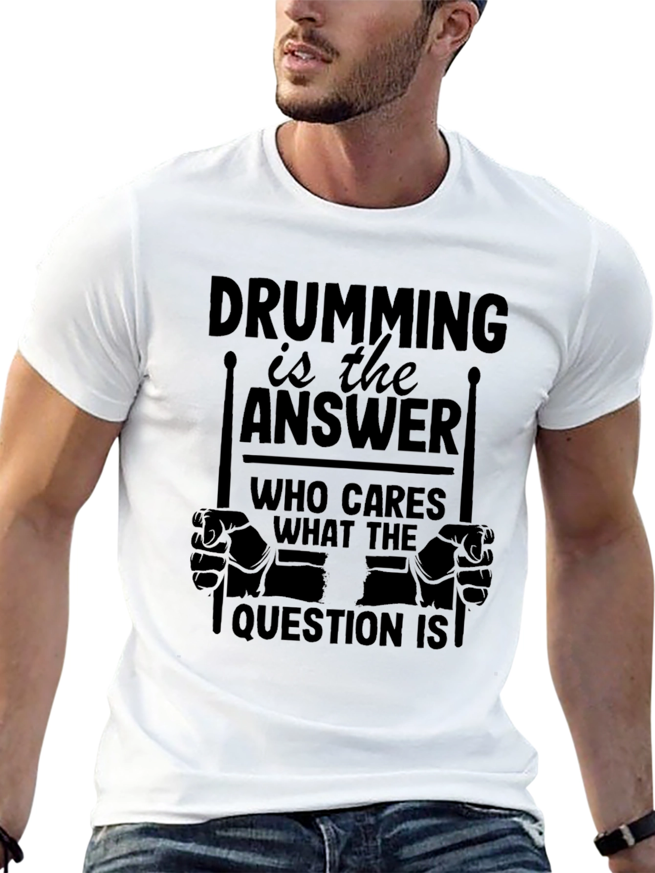 Drumming Is The Answer Black T-Shirt