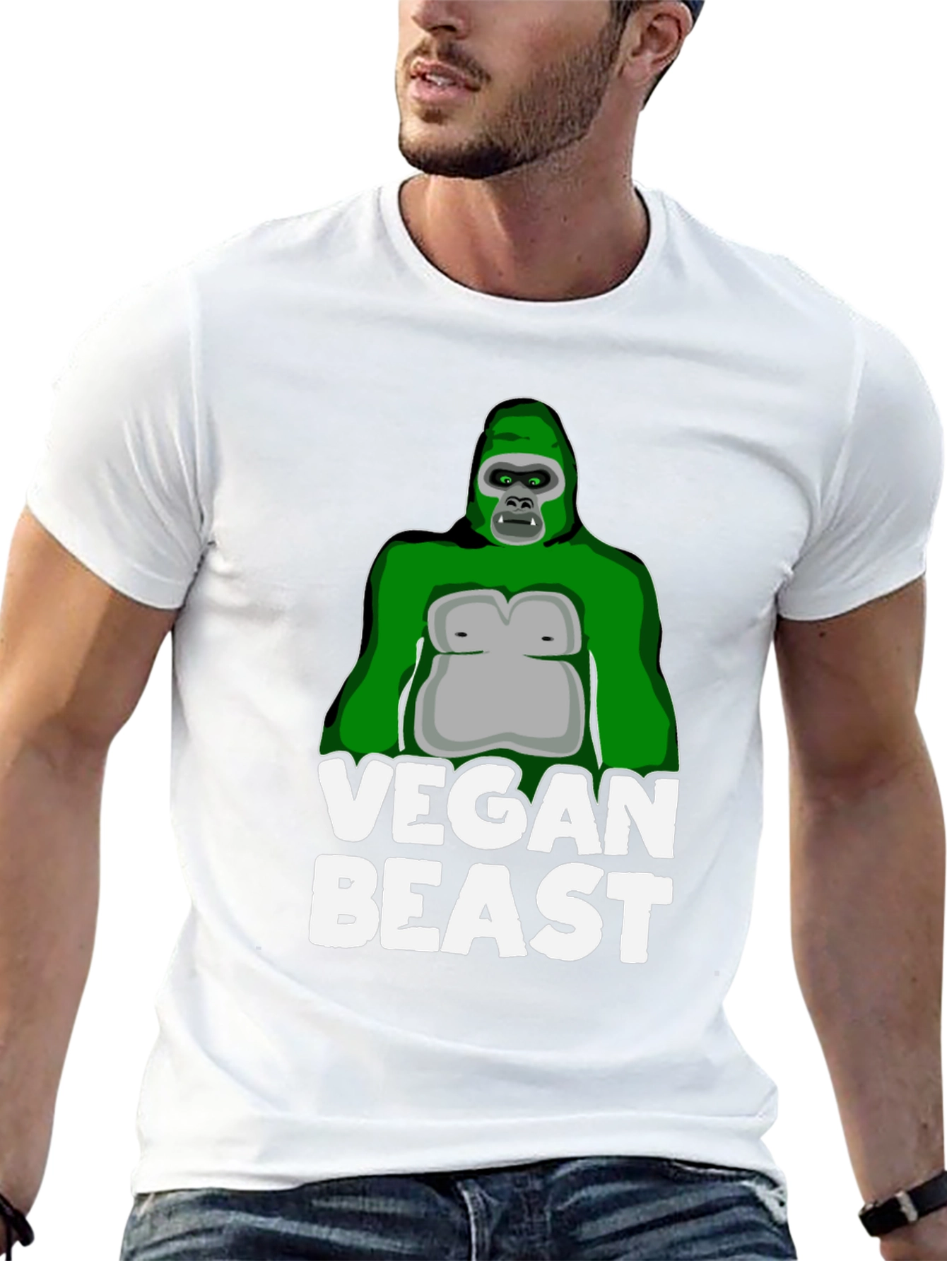 Vegan Beast Gorilla T-Shirt - Black