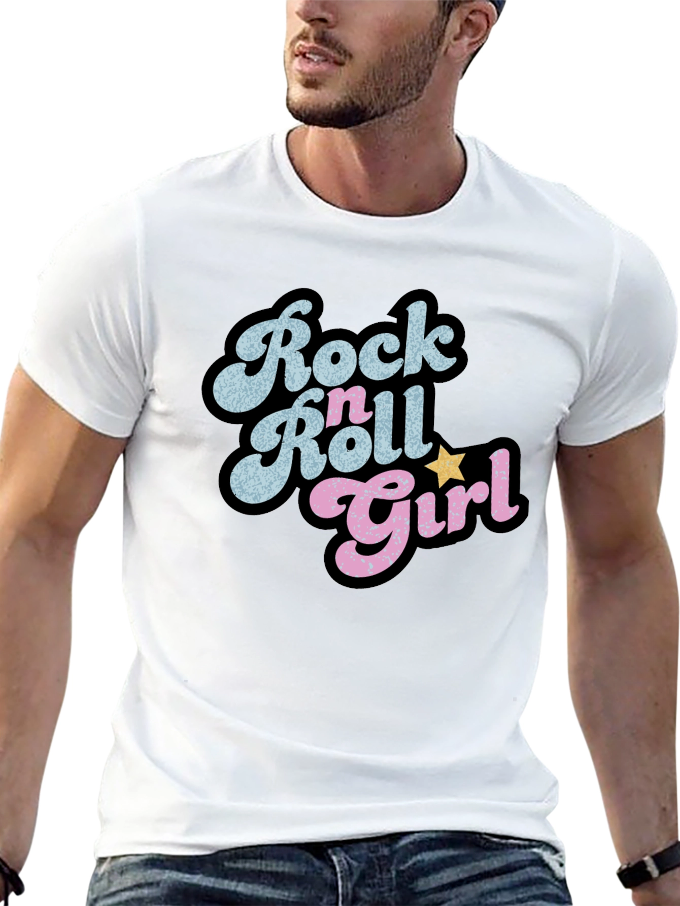 Rock n Roll Girl Black Graphic Tee