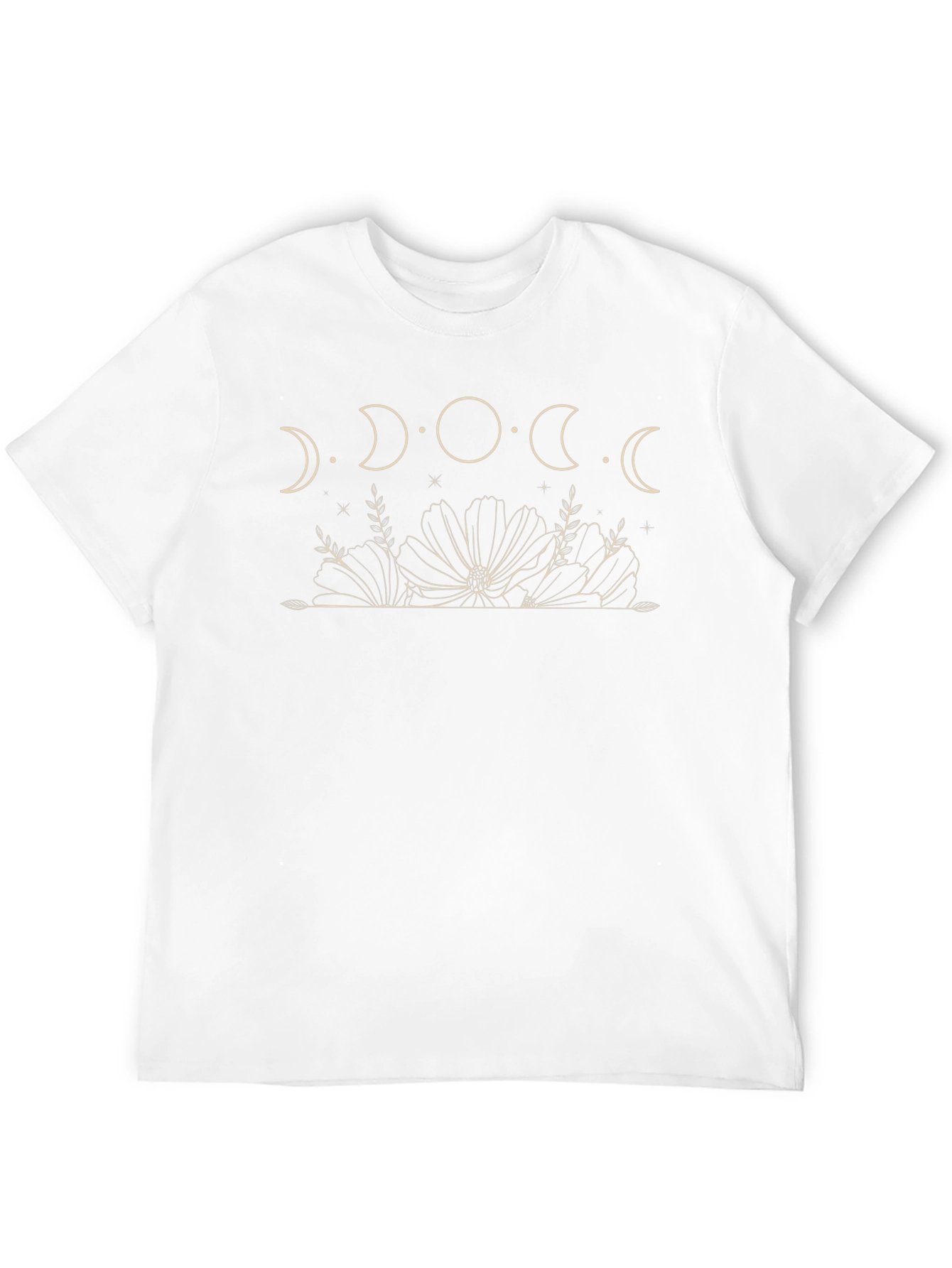 Moon Phase Floral Graphic Tee - Black