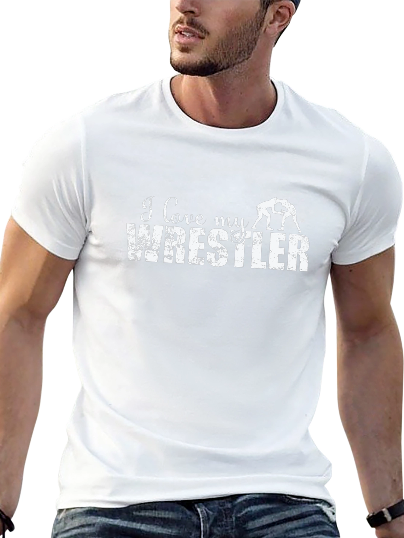 I Love My Wrestler T-Shirt - Black