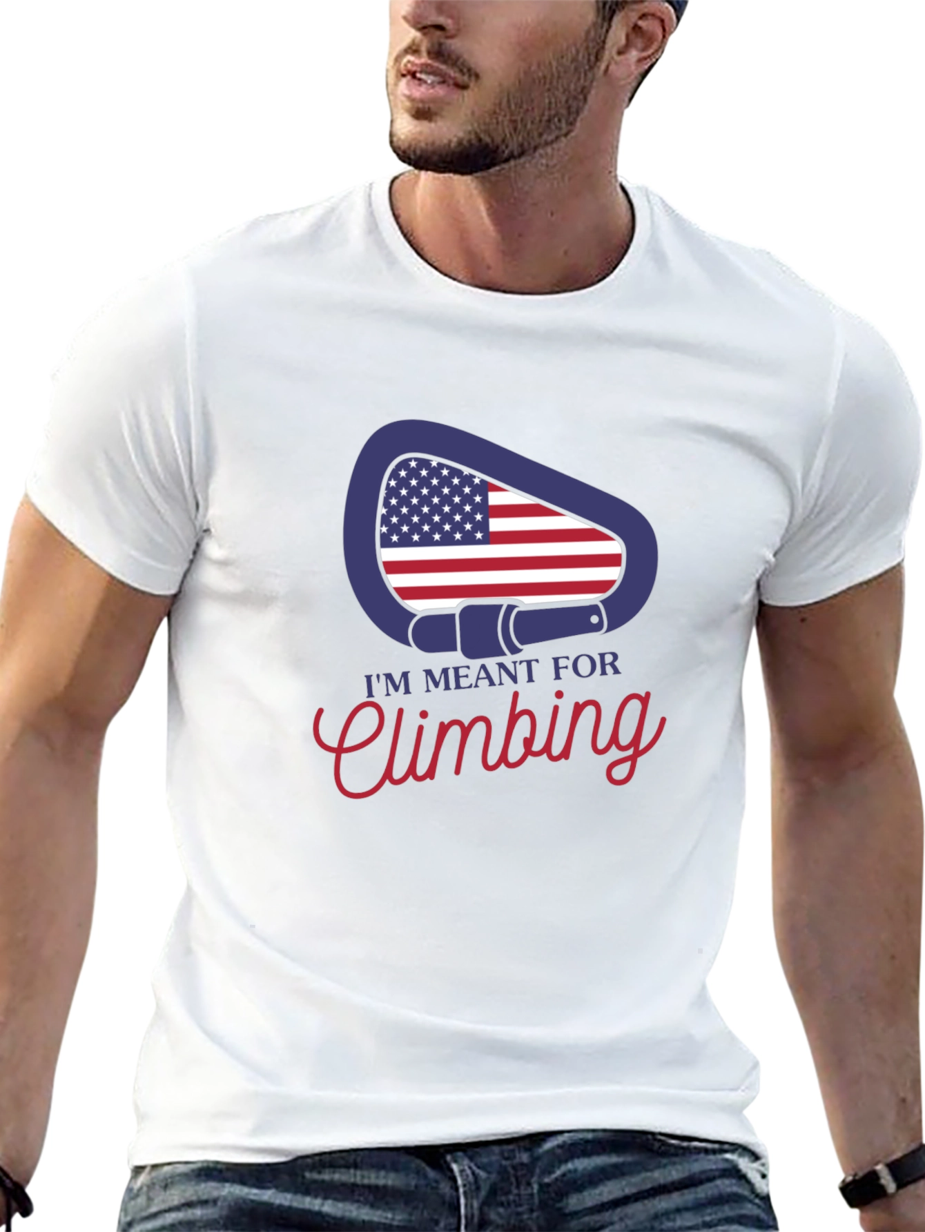Climbing T-Shirt - USA Carabiner Design