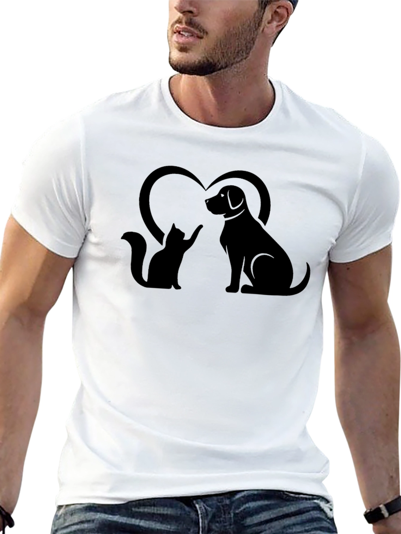 Cat & Dog Love T-Shirt - Pet Lover Tee