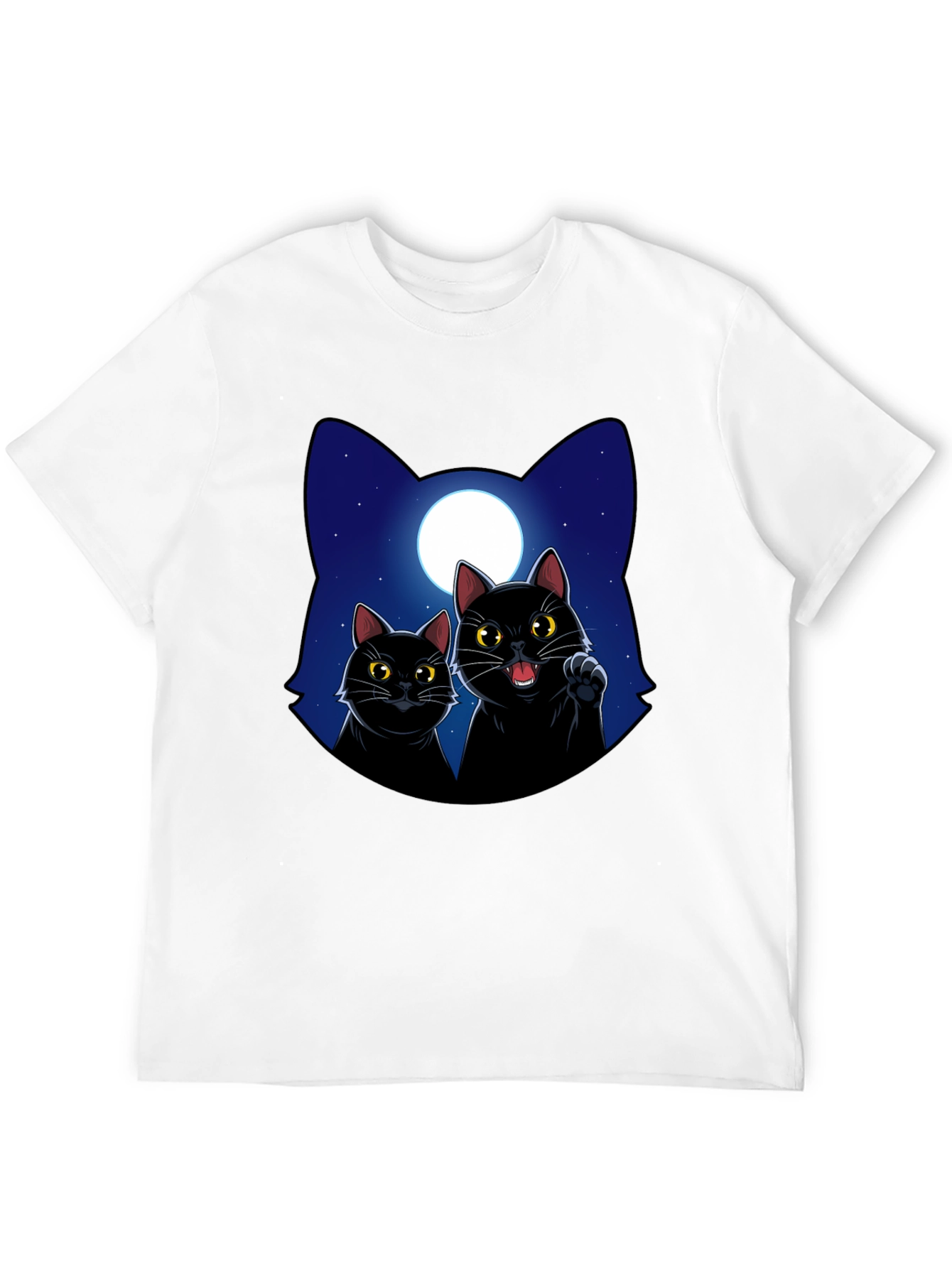 Black Cat Moon Graphic T-Shirt