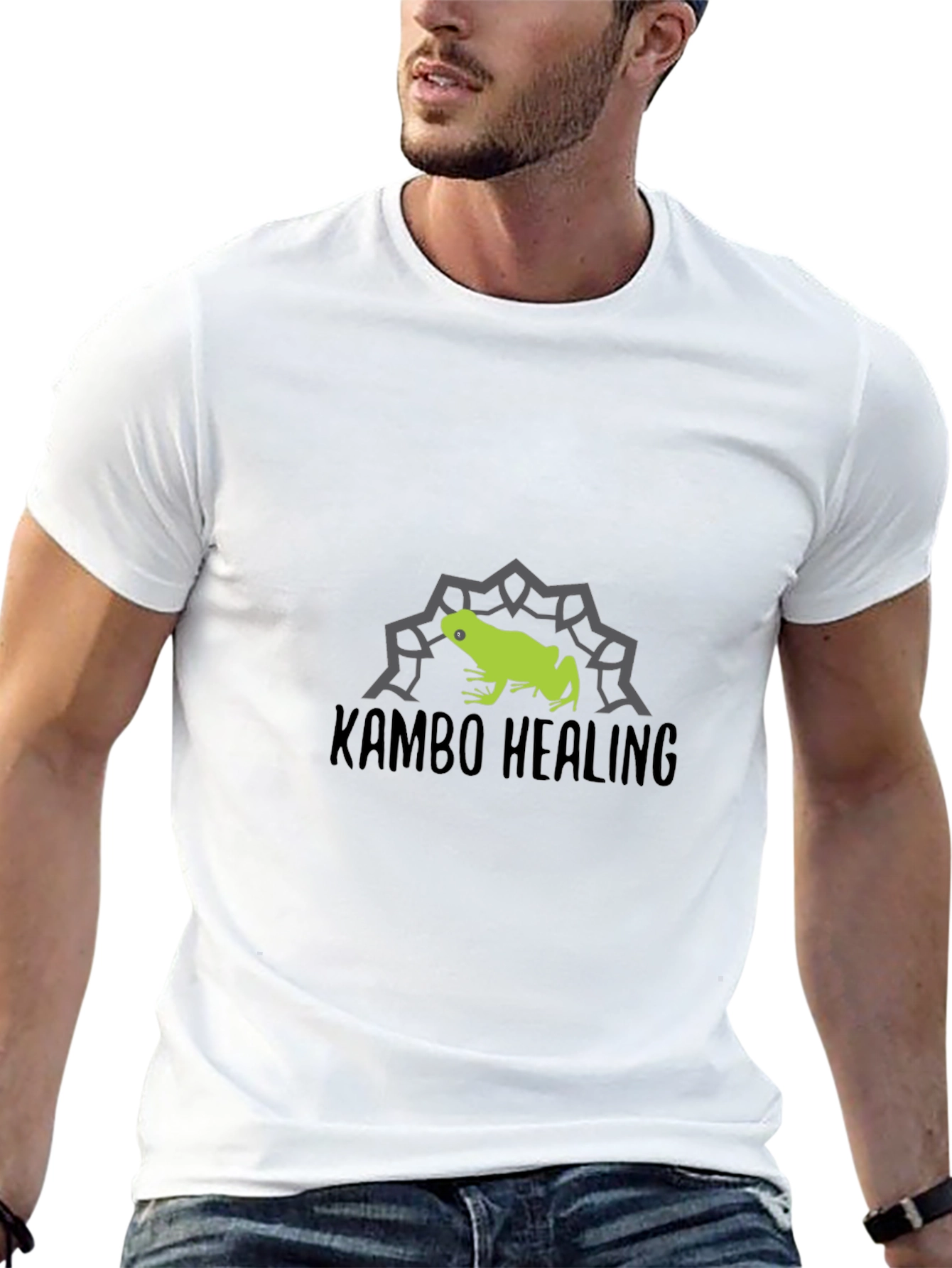 Kambo Healing Frog Graphic Tee - Black Cotton Blend