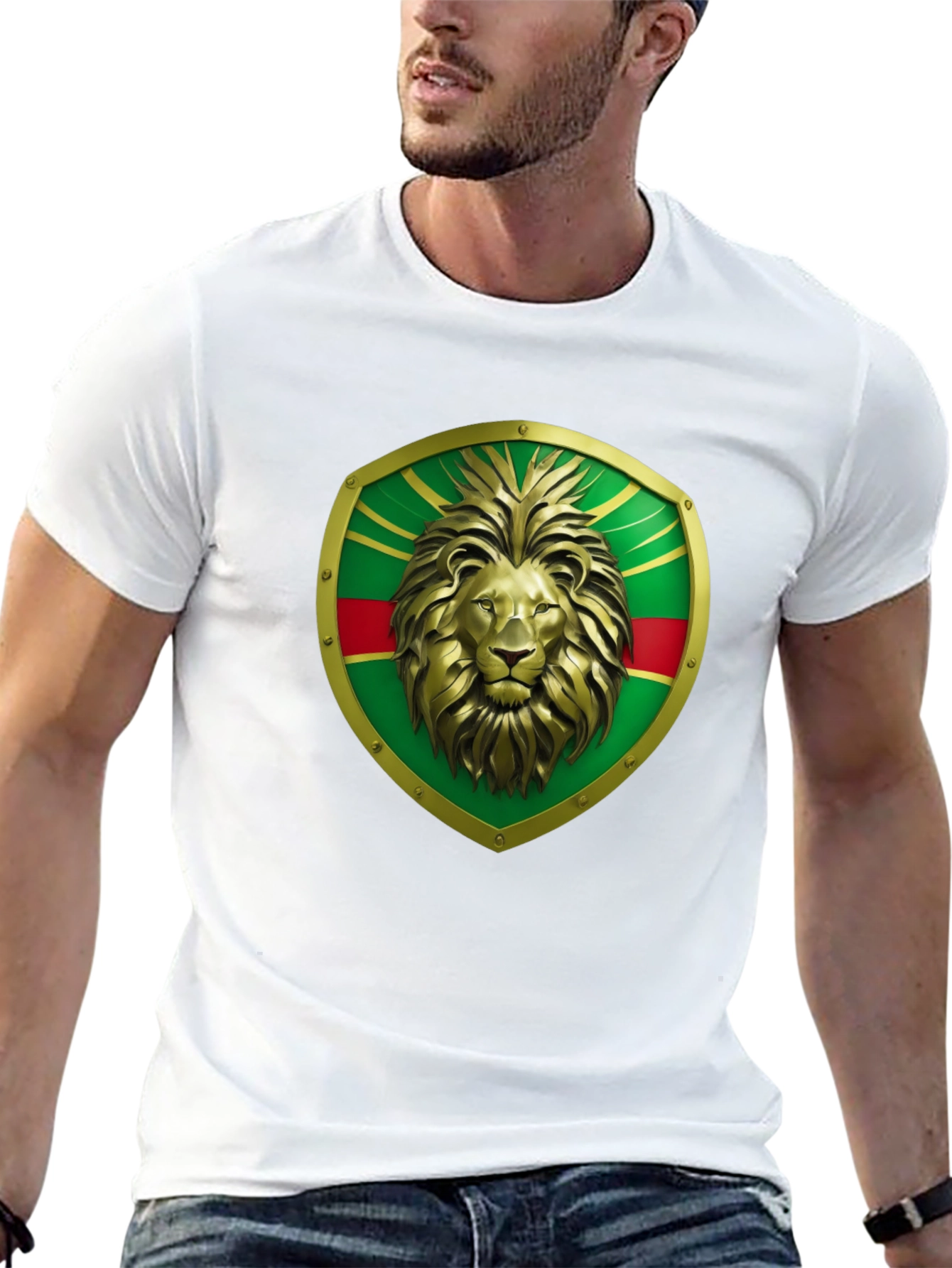 Lion Shield Graphic Tee - Bold Statement T-Shirt