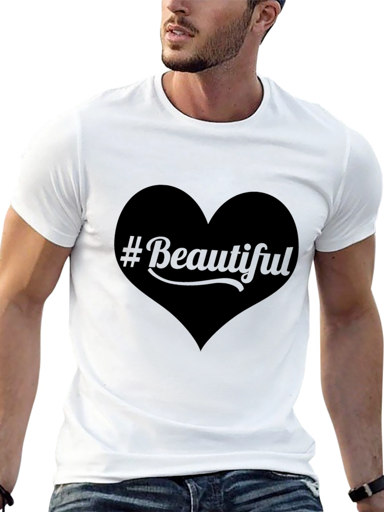 Beautiful Heart Graphic Tee - Mens Black T-Shirt