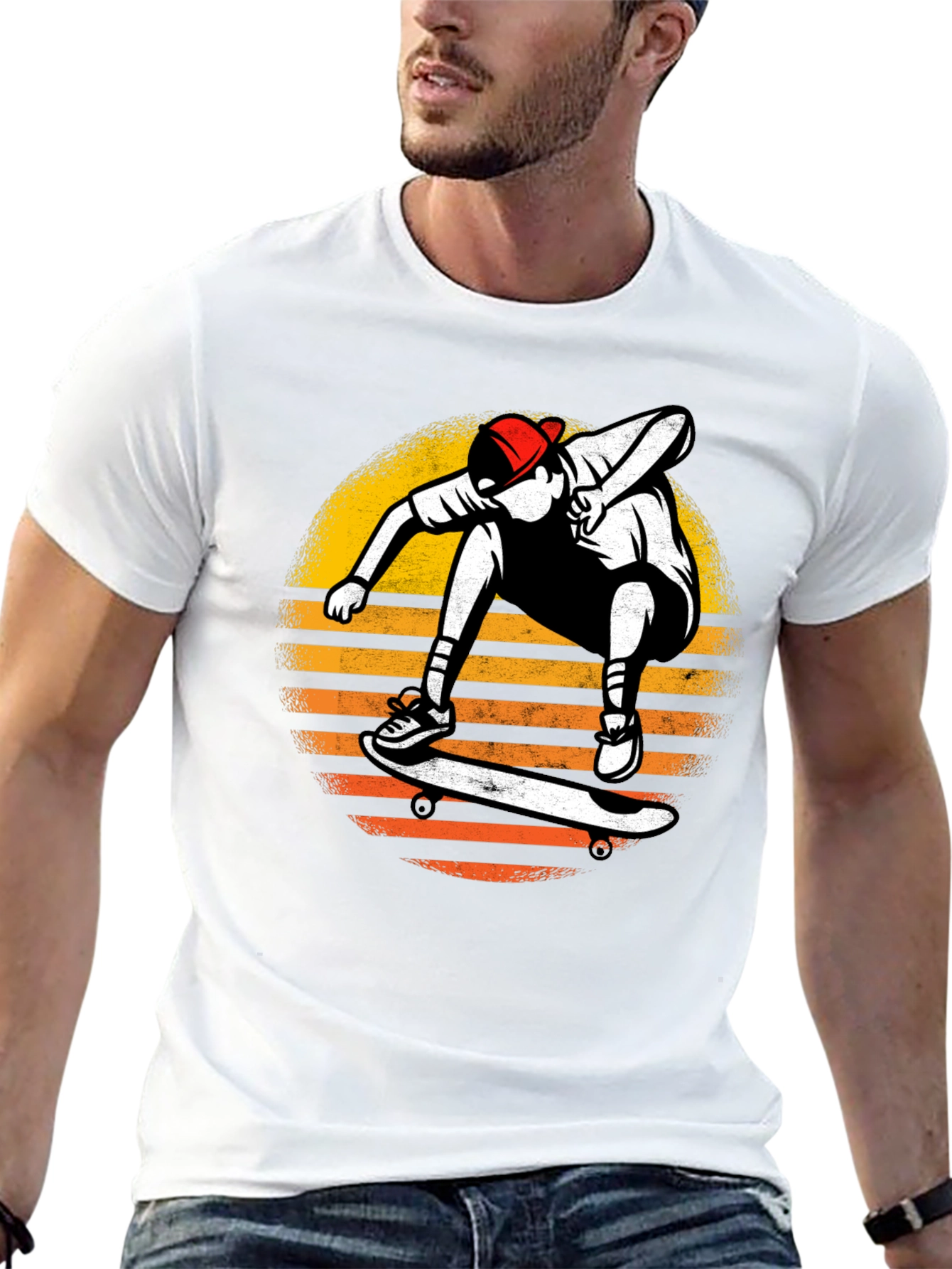 Skateboarder Sunset Graphic T-Shirt