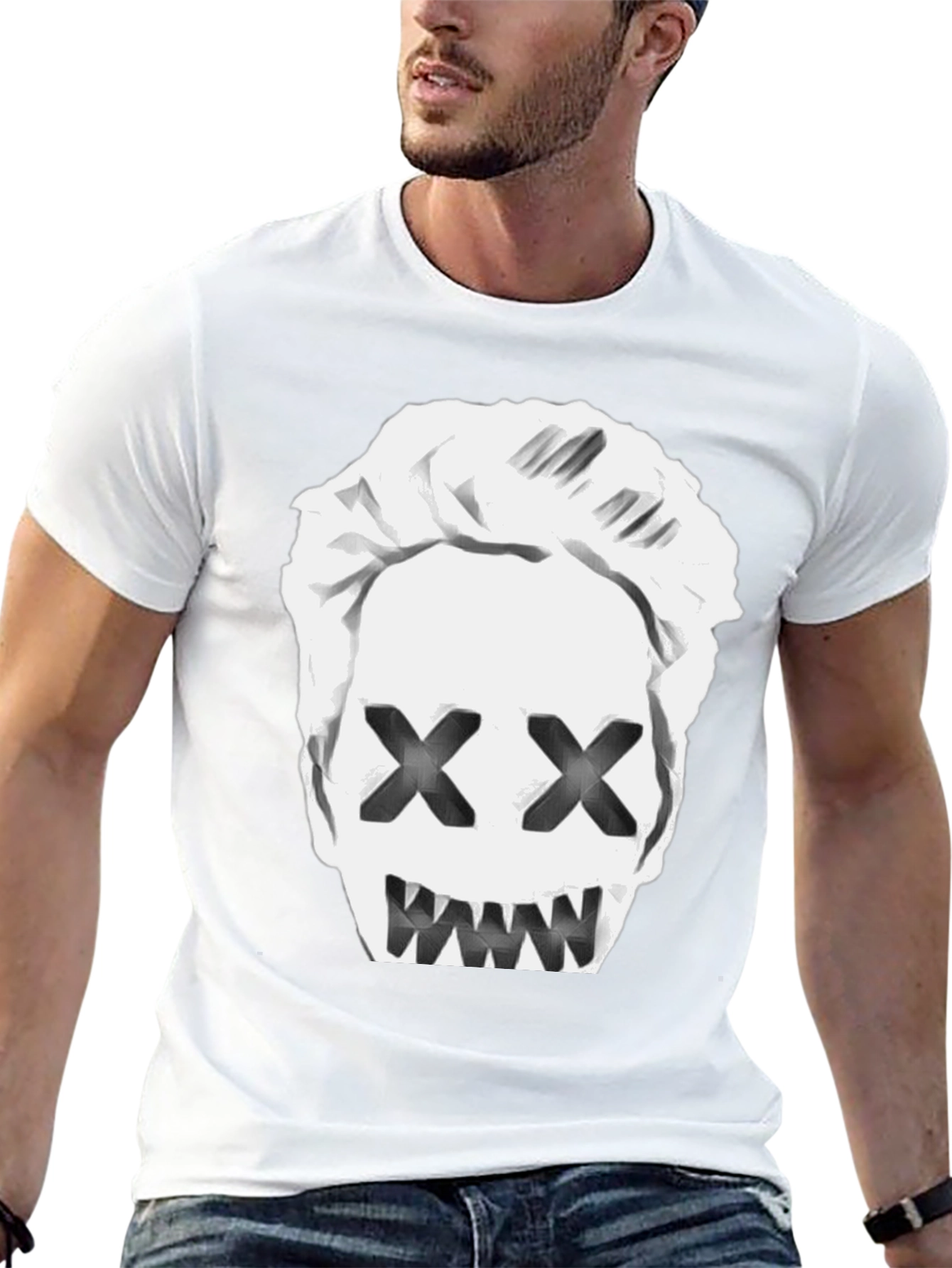 Mens Black T-Shirt with Graphic Print