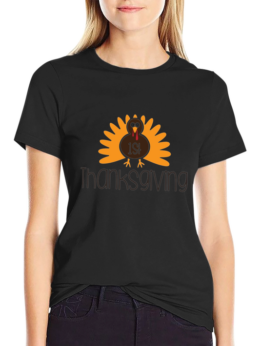 Thanksgiving 1st Turkey Black T-Shirt