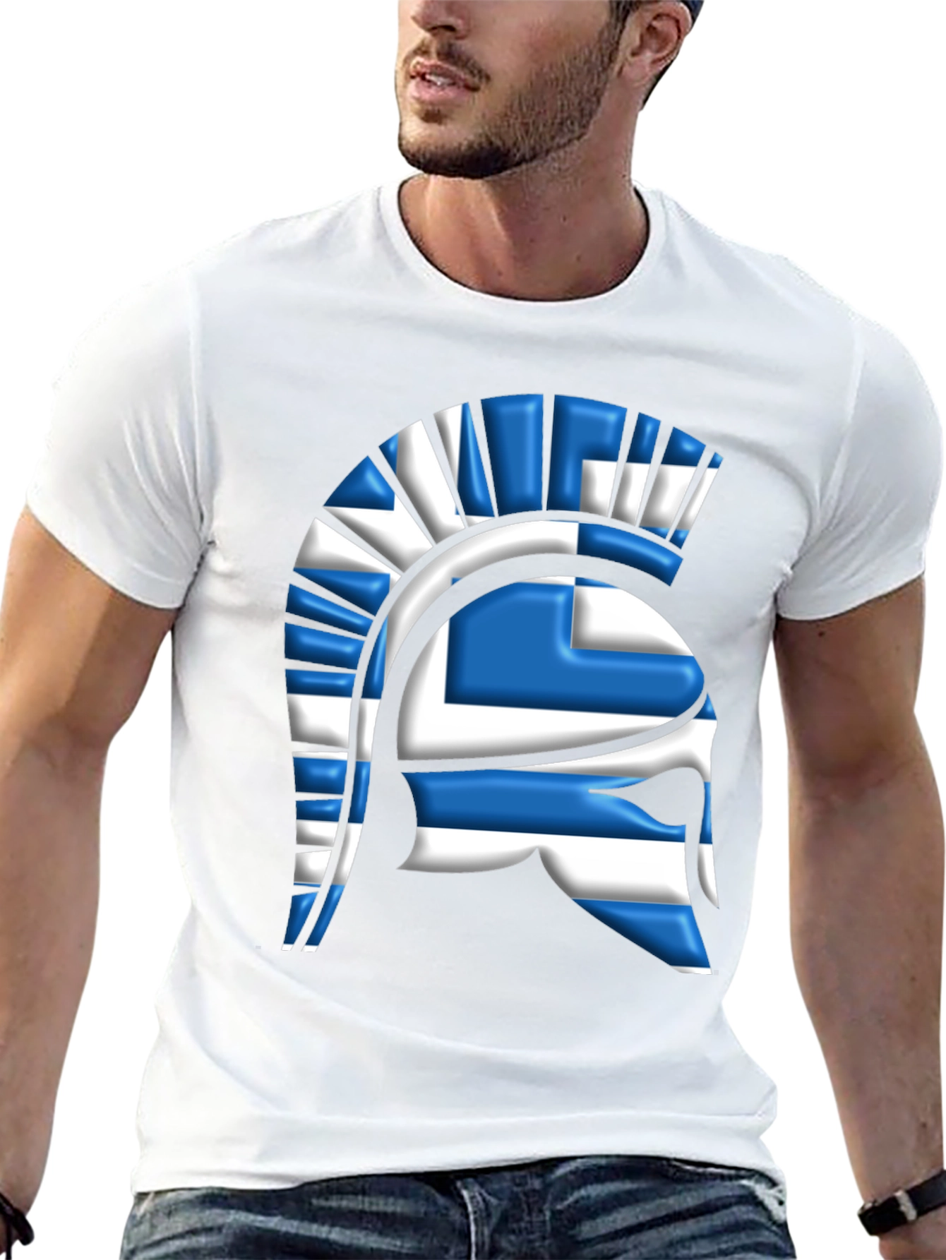 Greek Spartan Helmet Flag T-Shirt