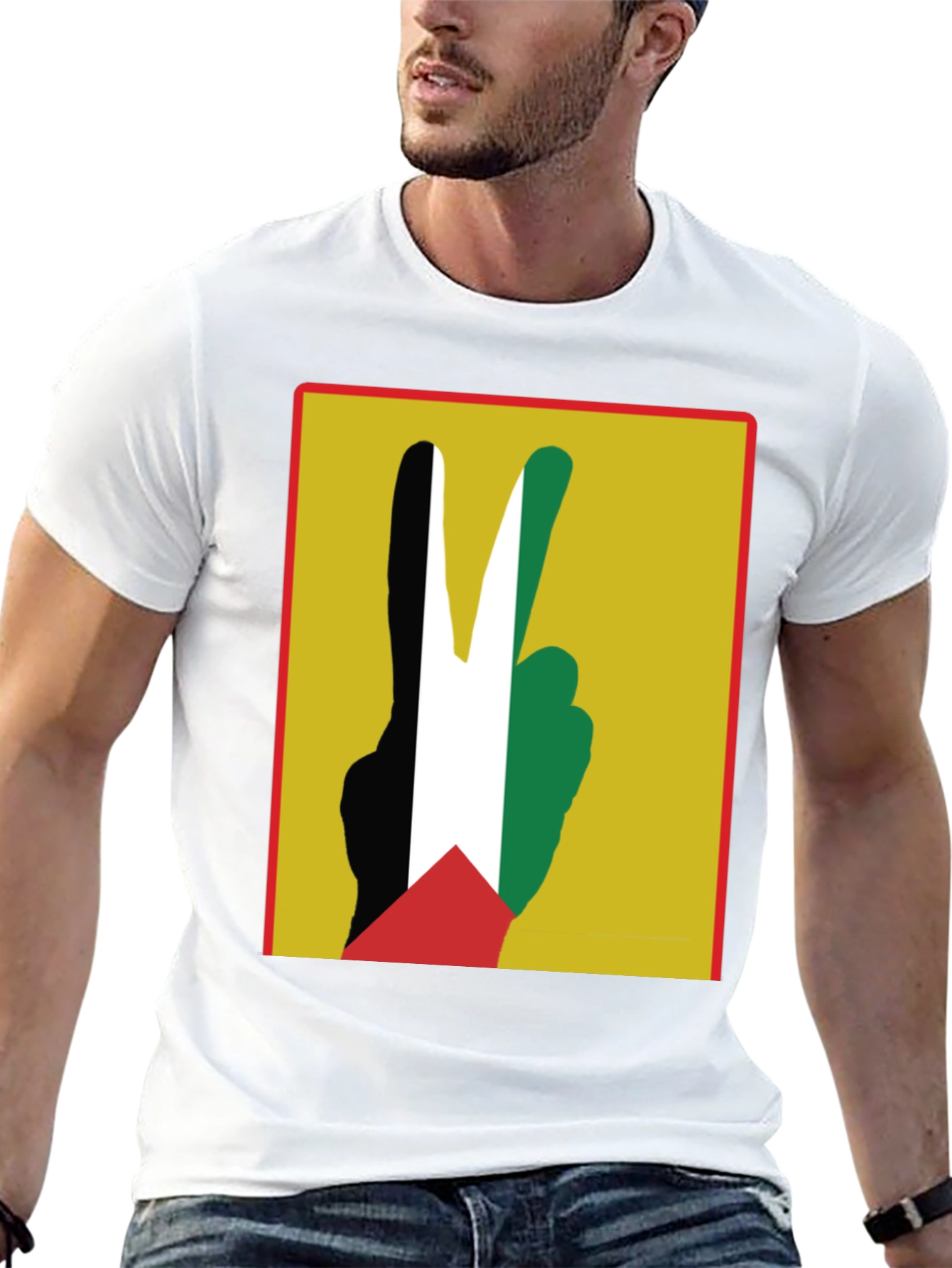 Peace Palestine T-Shirt Black Cotton Tee