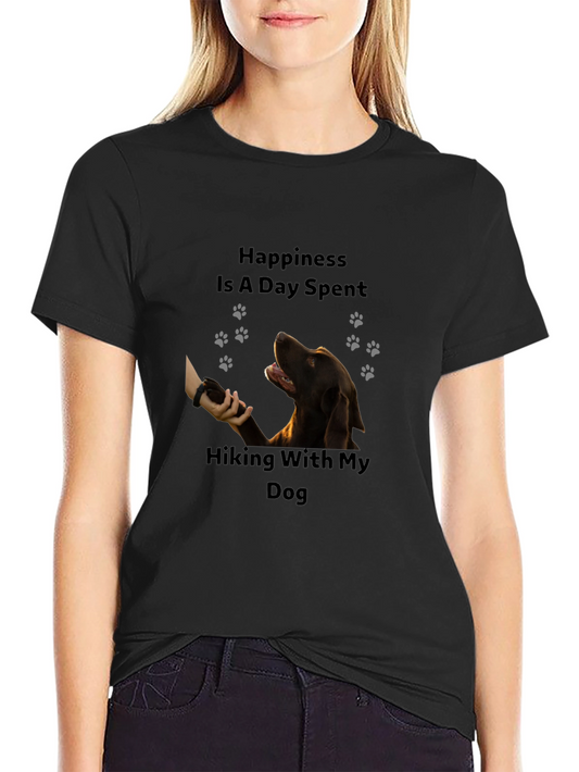 Hiking With My Dog Black T-Shirt