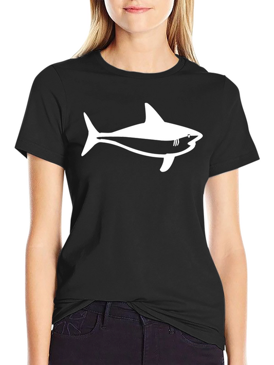 Shark Graphic Tee - Black Cotton T-Shirt
