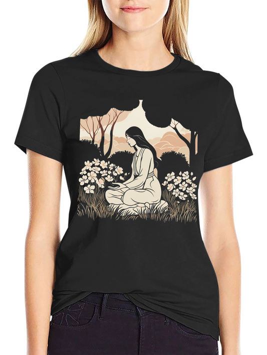 Nature Meditation Graphic Tee - Black
