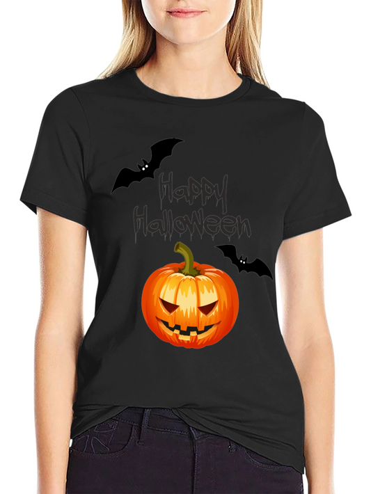 Happy Halloween Pumpkin & Bats T-Shirt