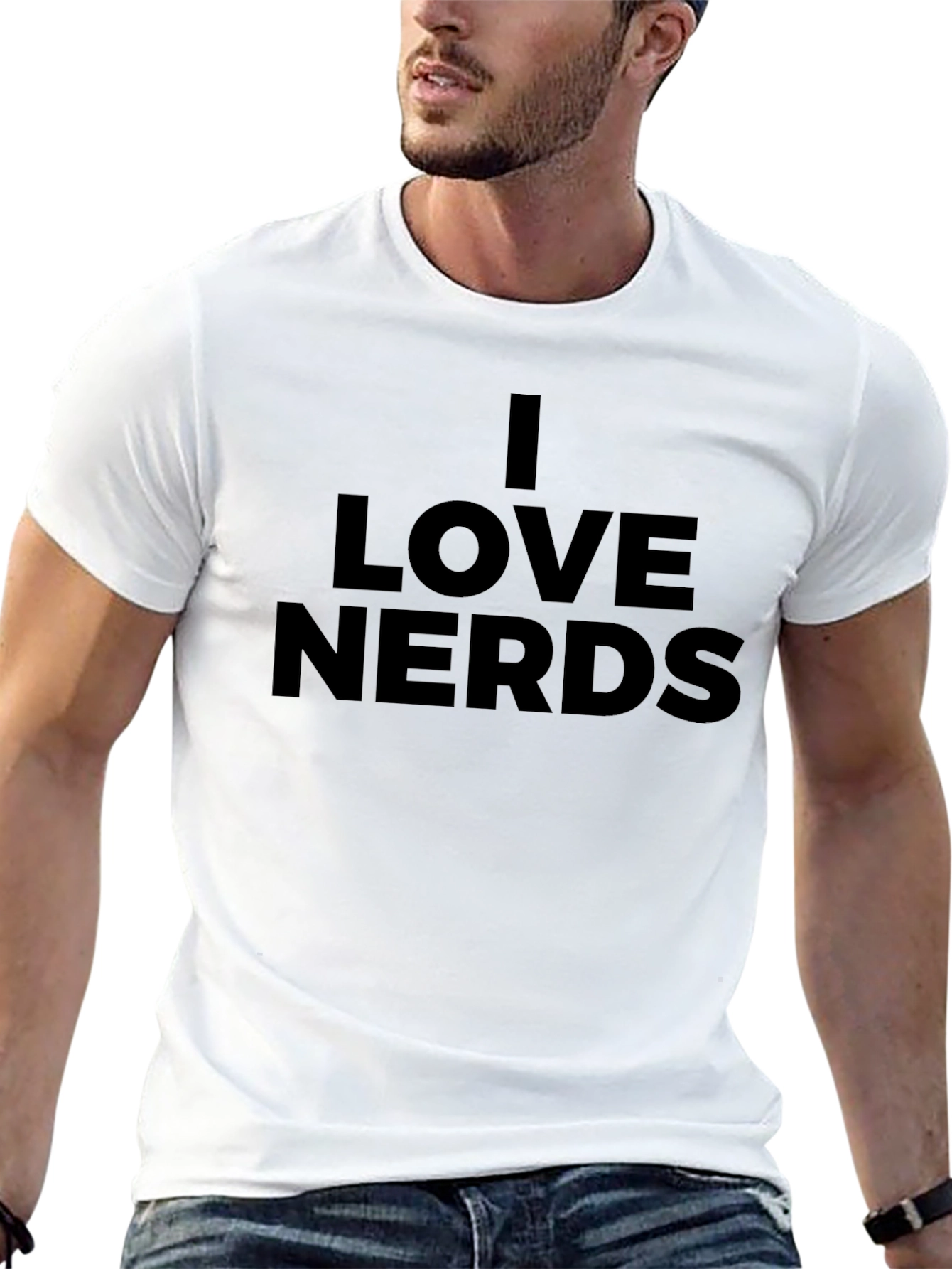 I Love Nerds Graphic T-Shirt - Black