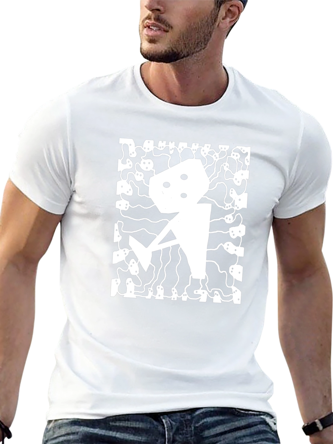 Abstract Graphic Print Mens T-Shirt