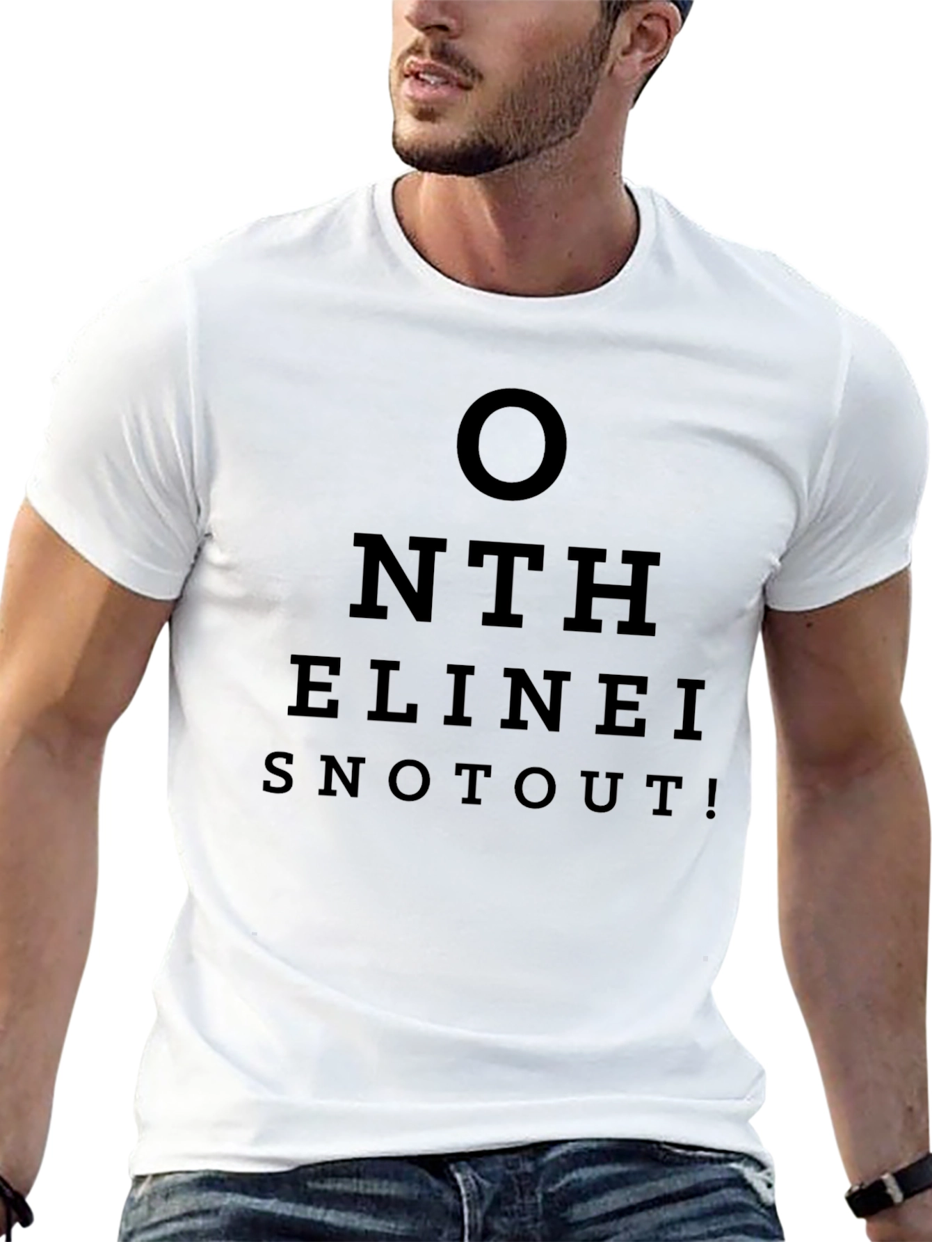 Eye Chart Funny SNOTOUT! Black Graphic Tee
