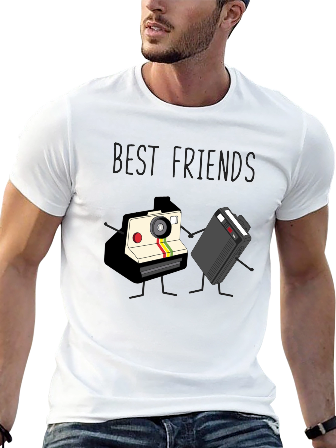 Best Friends Camera and Cassette Tape T-Shirt