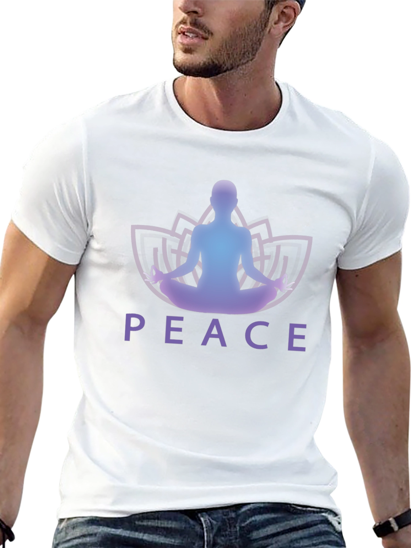 Peace Yoga Lotus Mens Graphic Tee