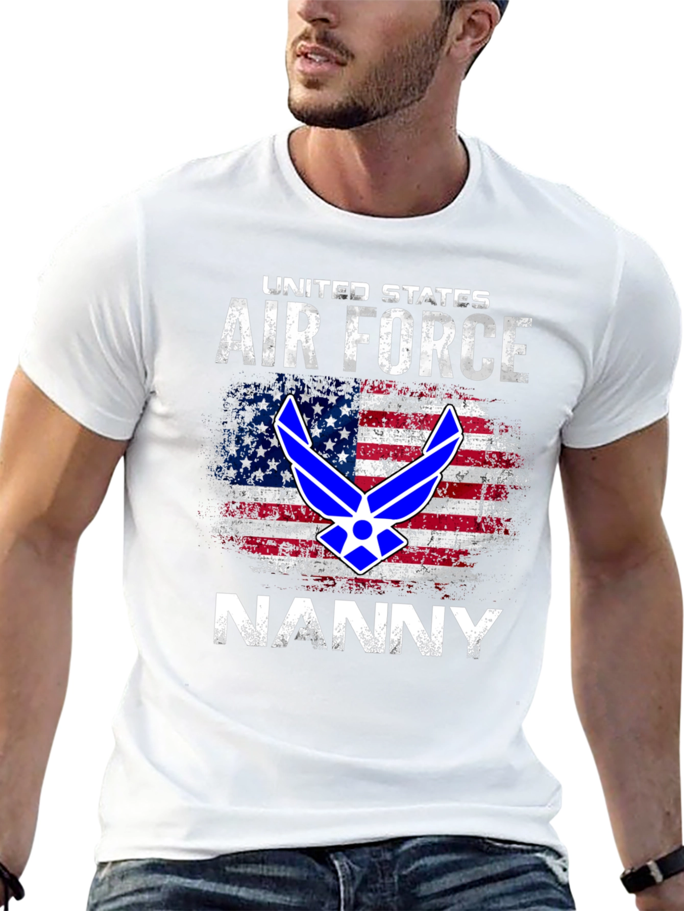 US Air Force Nanny T-Shirt Patriotic Design