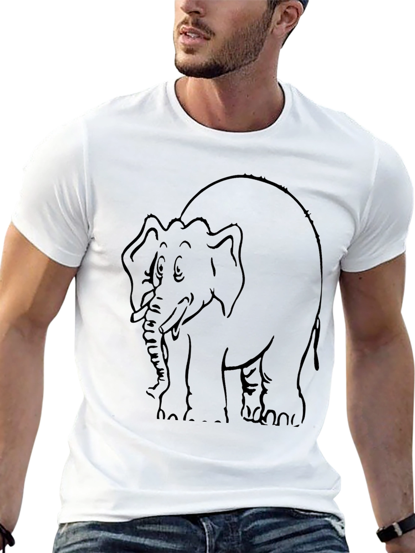 Elephant Graphic Black T-Shirt