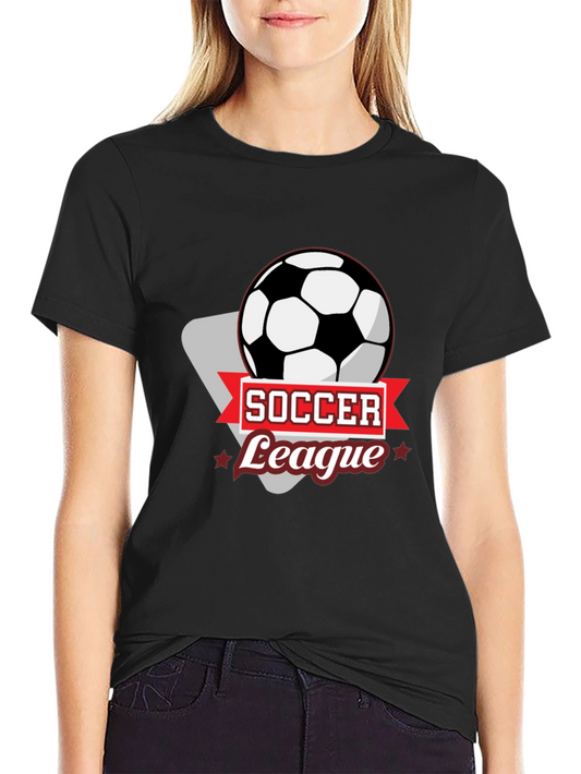 Soccer League Black Graphic T-Shirt