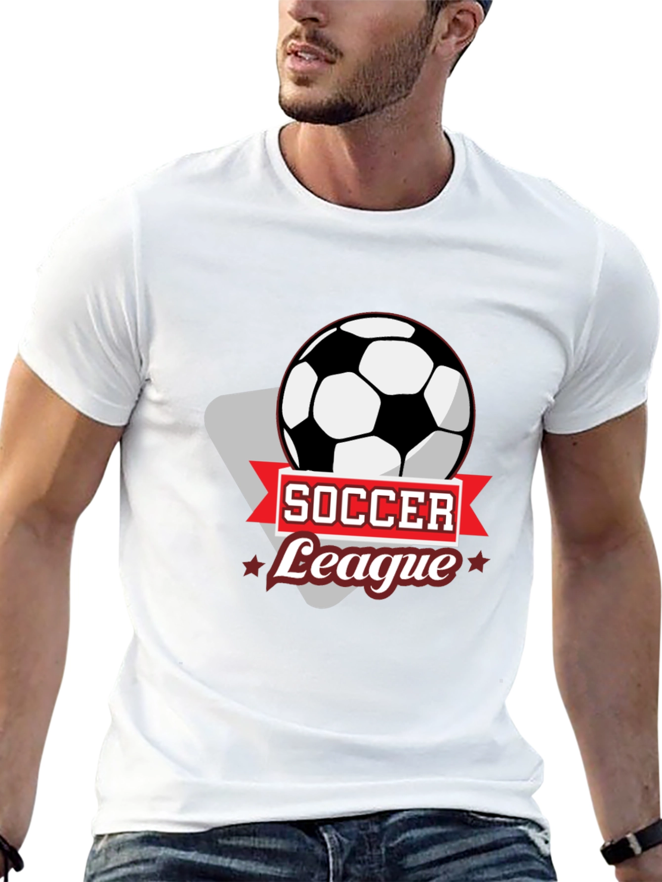 Soccer League Black Graphic T-Shirt