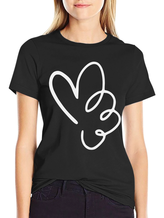 Heart & Flower Black Graphic Tee