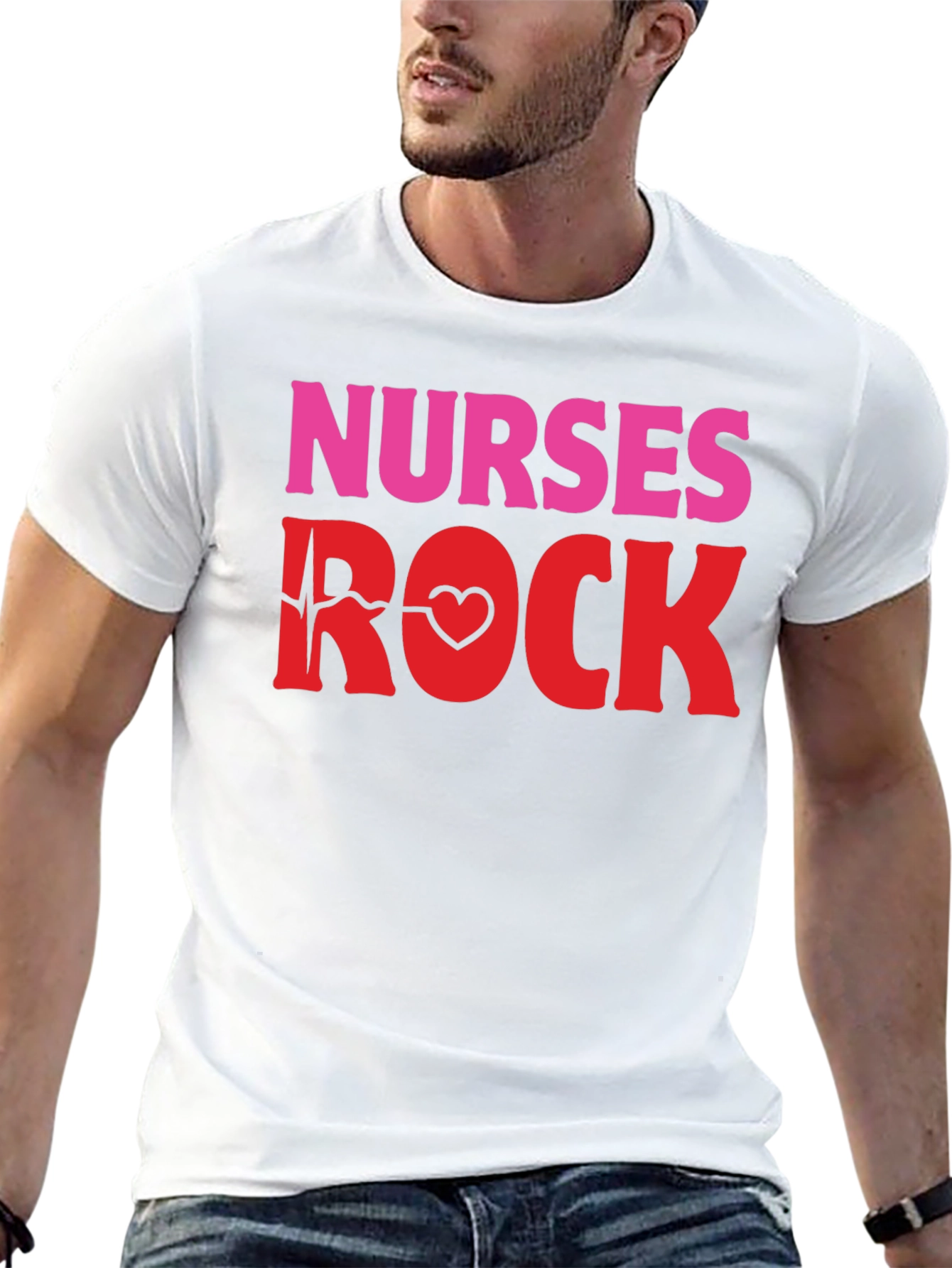 Nurses Rock Graphic Tee - Heartbeat Design