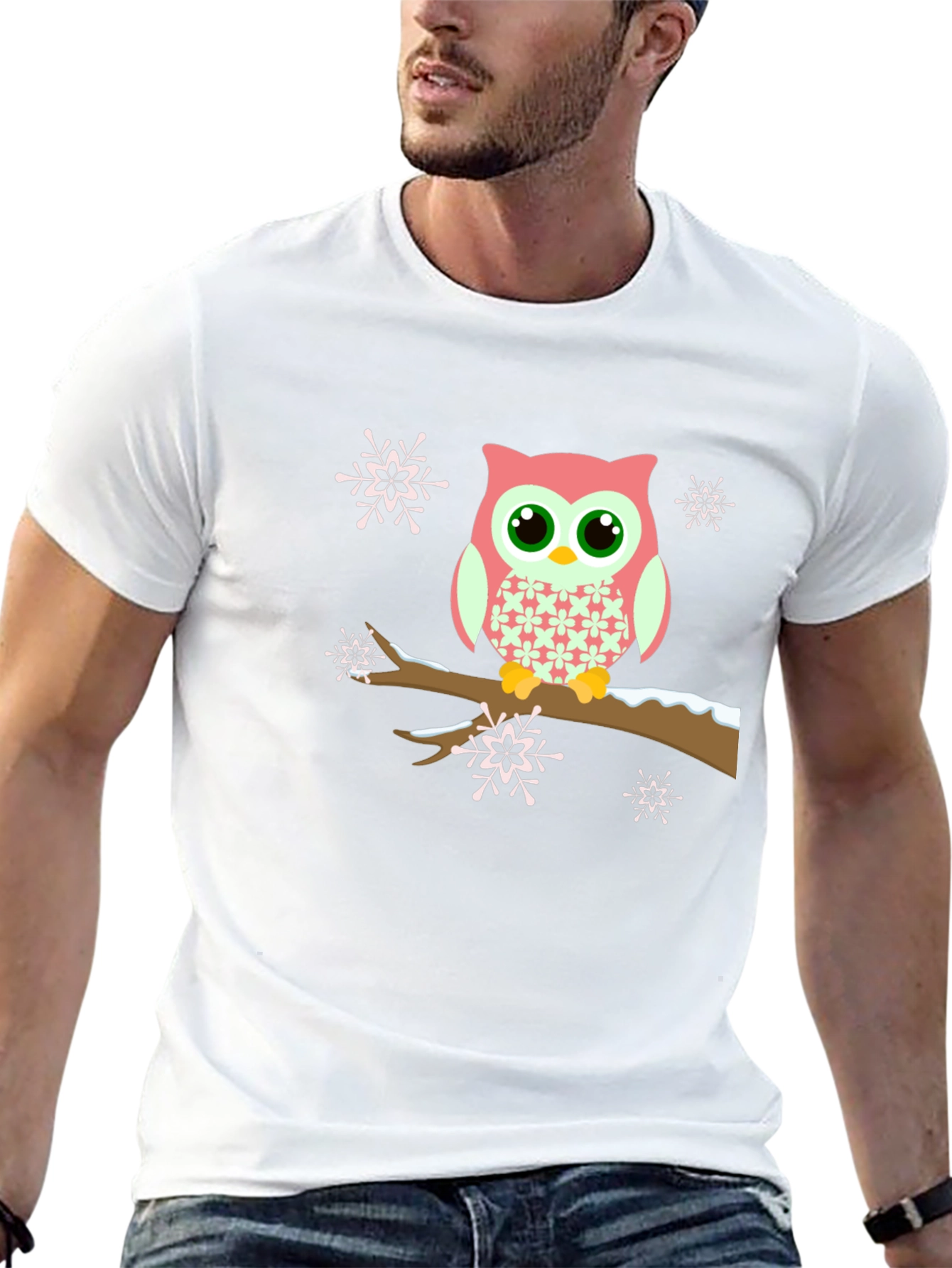 Owl on Branch Graphic Tee