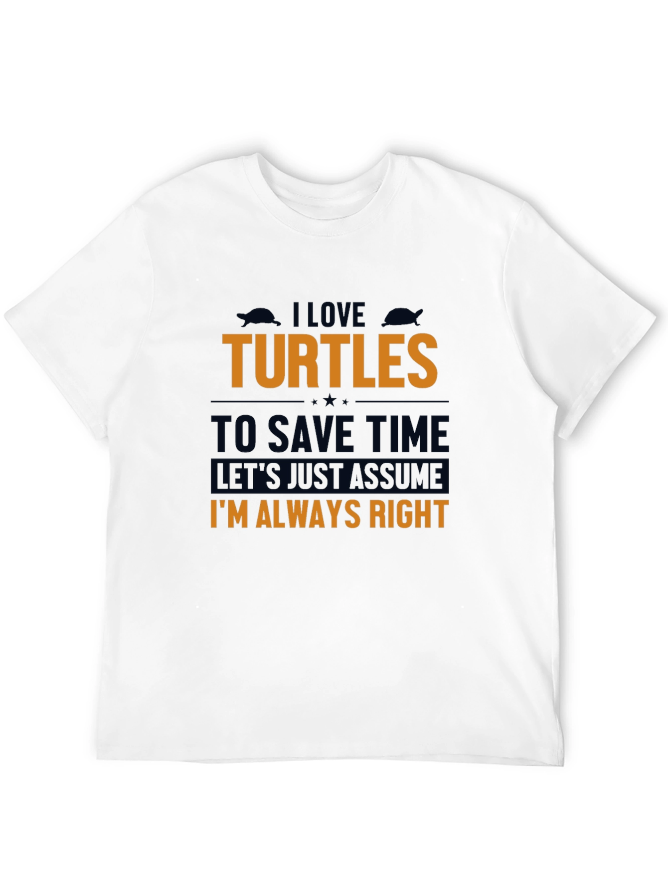 I Love Turtles Mens Black Graphic Tee