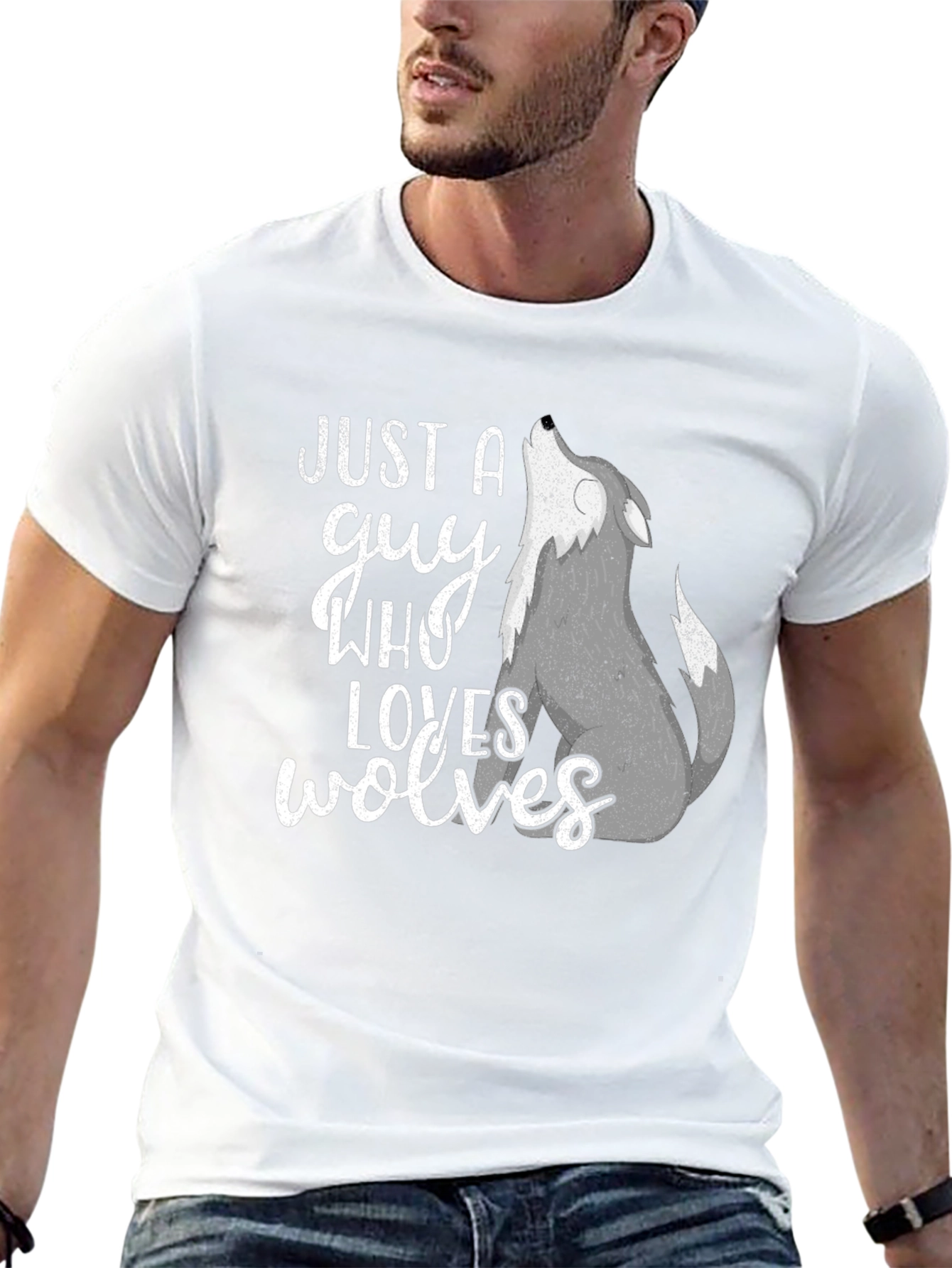Just A Guy Who Loves Wolves T-Shirt