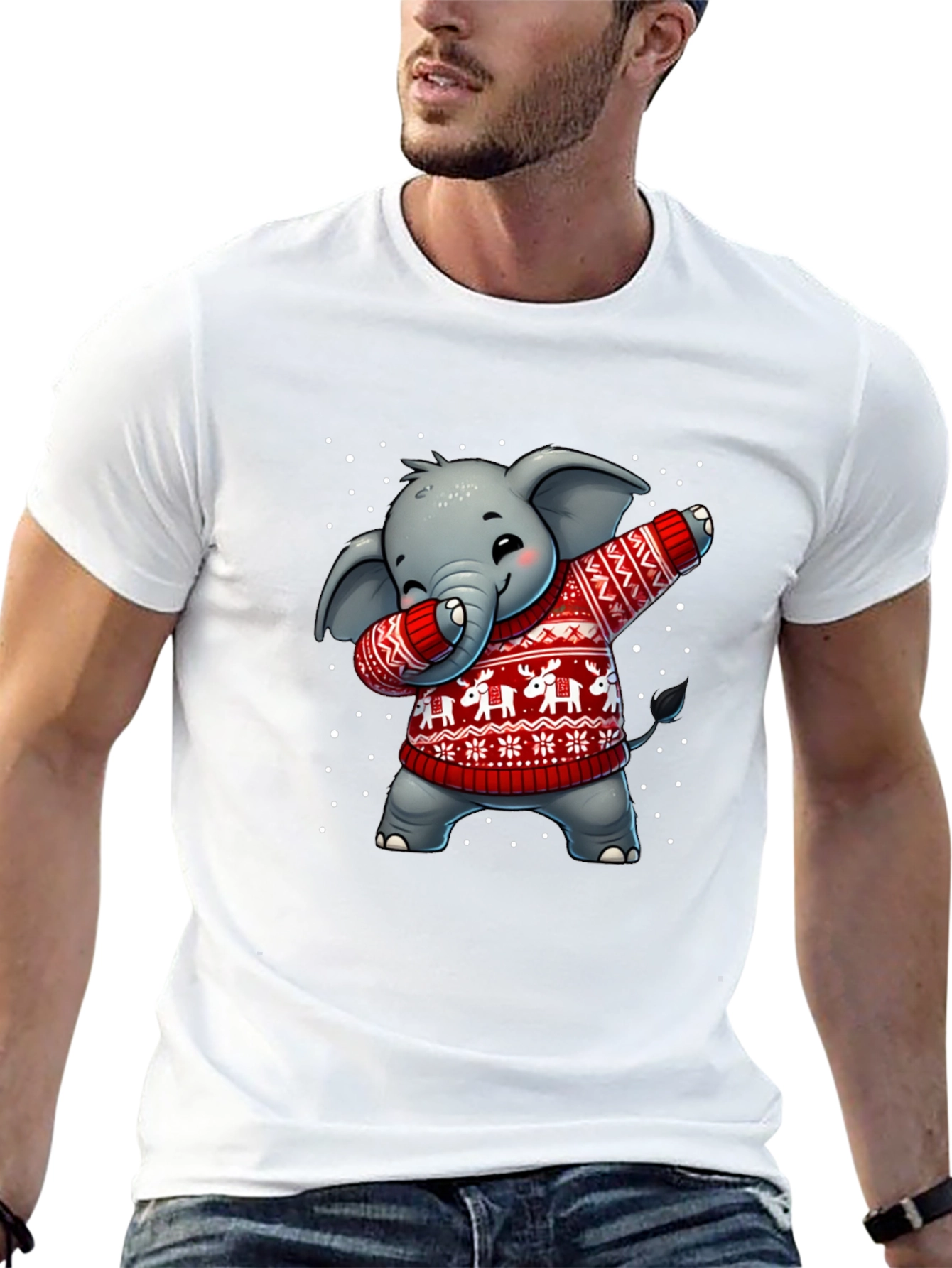 Festive Elephant Dab T-Shirt
