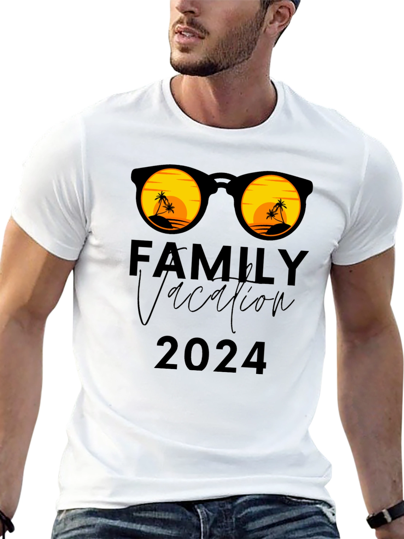 Family Vacation 2024 T-Shirt: Sunglasses & Palm Trees!