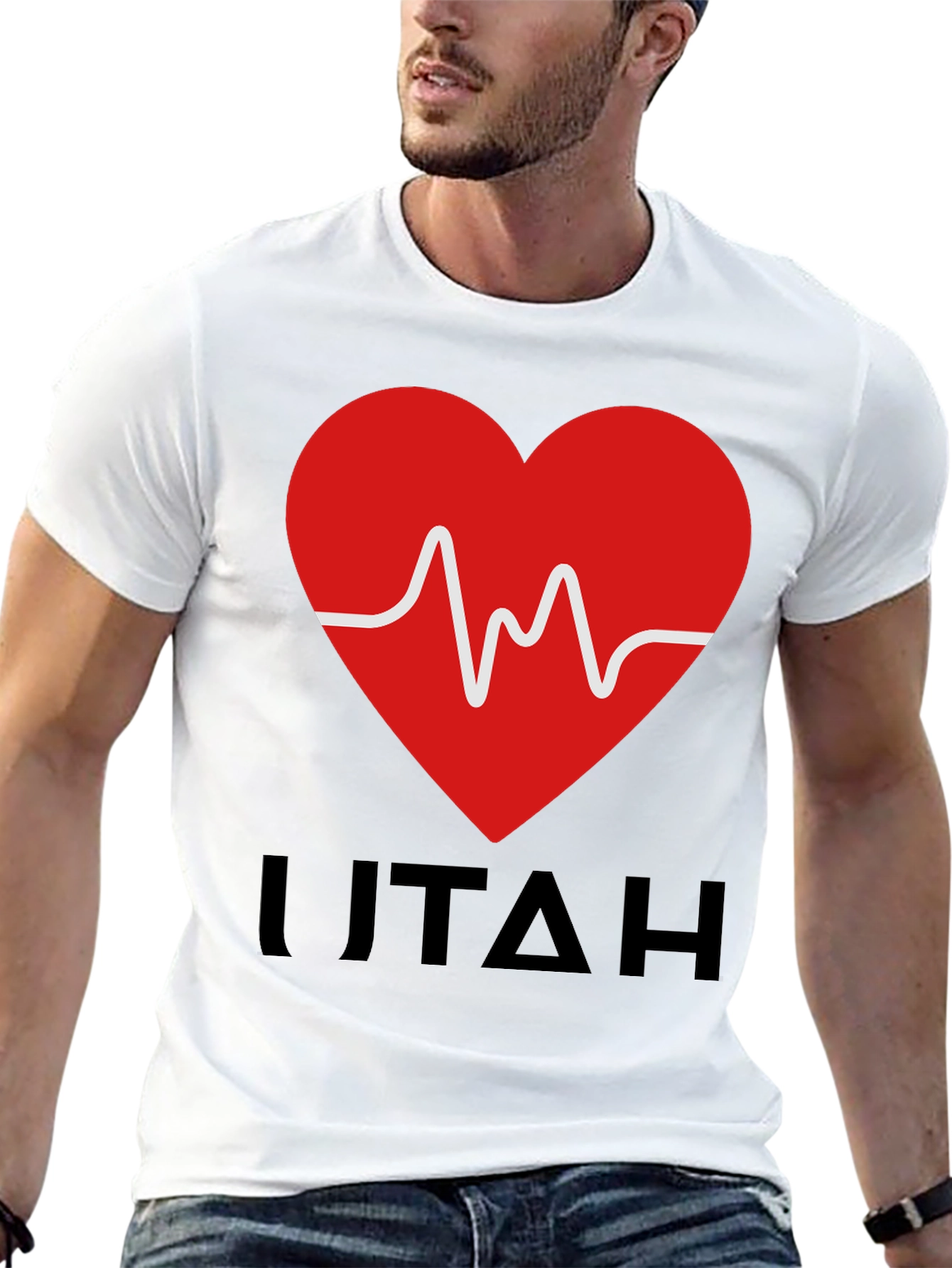 I Love Utah Heartbeat Graphic T-Shirt