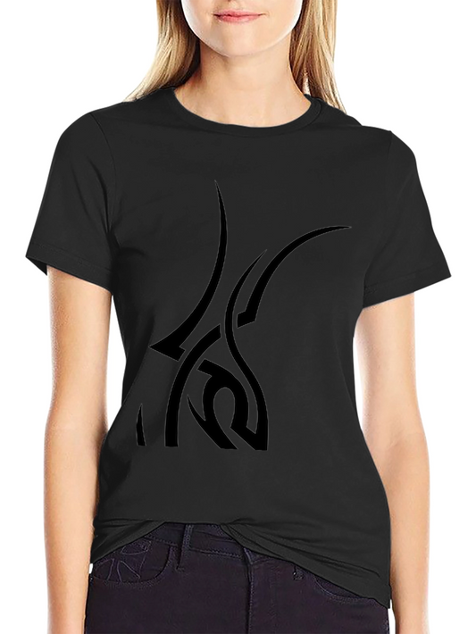 Stylish Black Graphic Tee - Tribal Design